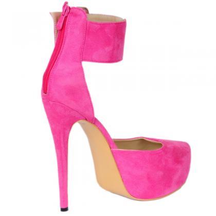 Zkshoes 2015 Fashion Women Pink Mary Janes High..
