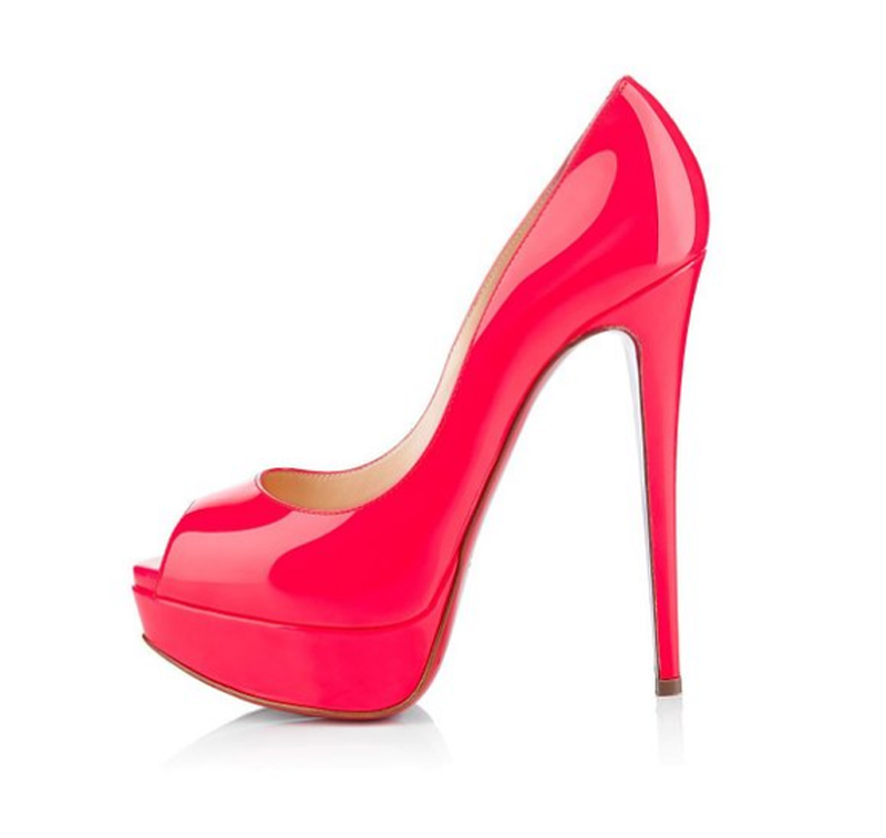 Zkshoes Women Fashion And Sexy Peep Toe High Heels Red Bottom Patent