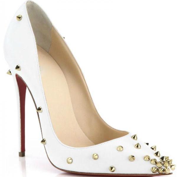 Sexy Rivets Bow Retro Clear Pointed Toe Super High Heels main image 1