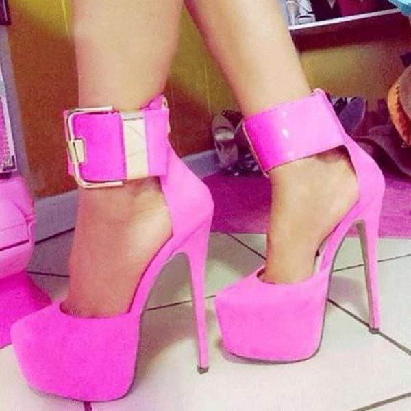 ZKshoes 2015 Fashion Women Pink Mary Janes High Heel Thin Heel Platform ...